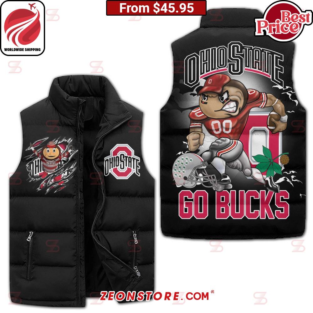 Ohio State Buckeyes Sleeveless Puffer Down Jacket