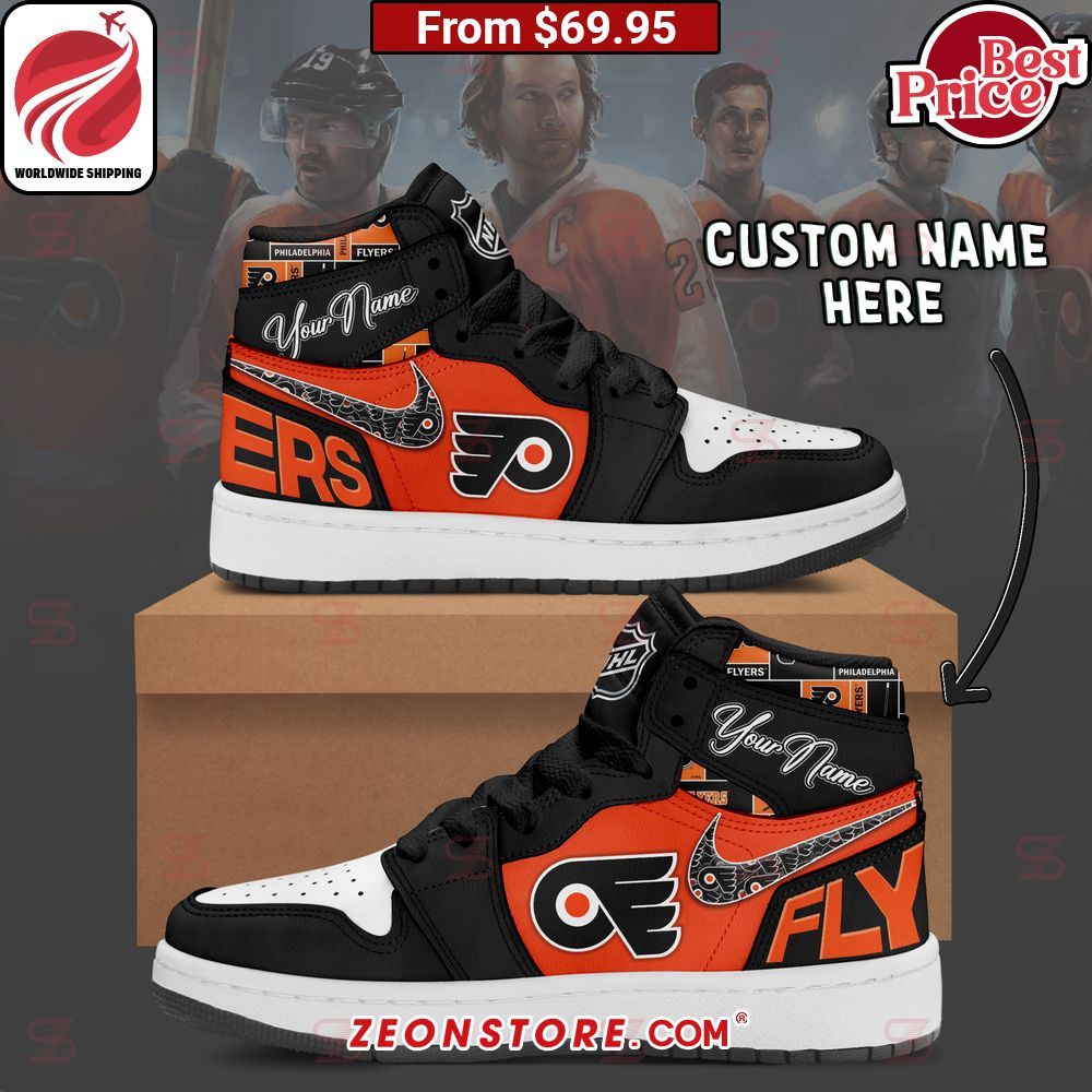 Philadelphia Flyers NHL Custom Nike Air Jordan High Top Shoes