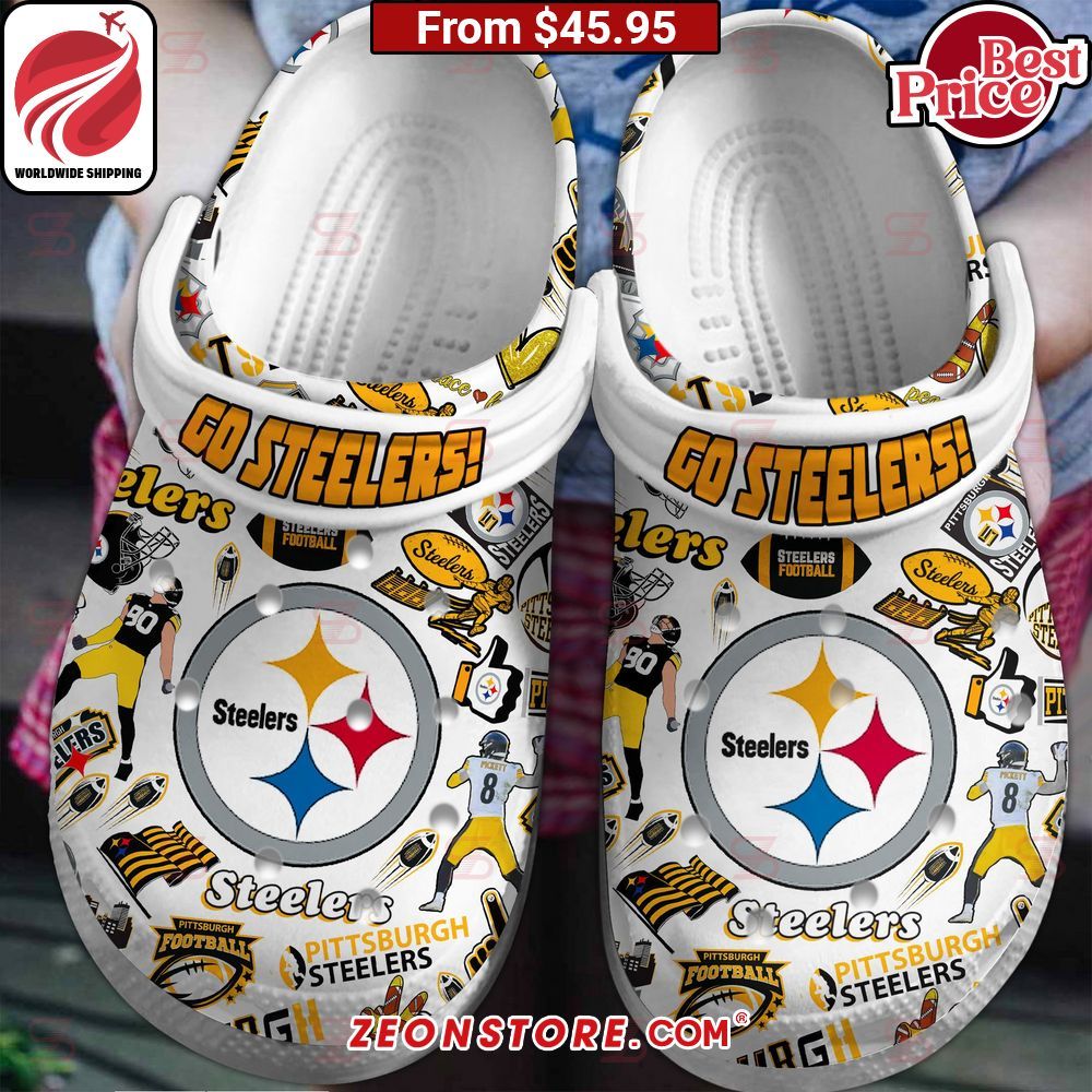 Pittsburgh Steelers Go Steelers Crocs Clog Shoes