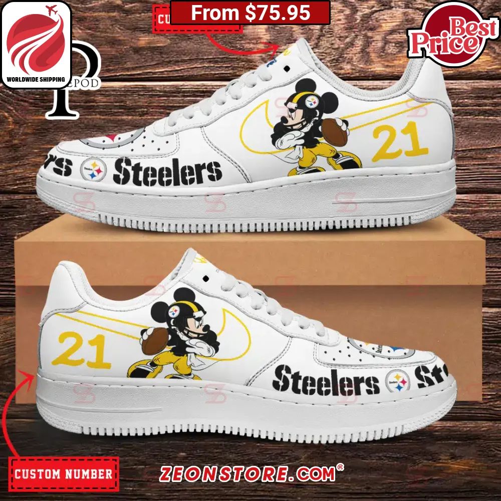 Pittsburgh Steelers NFL Mickey Mouse Custom Nike Air Force 1 Sneaker