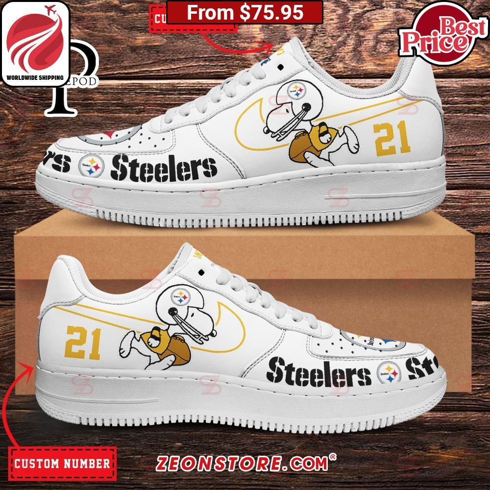 Pittsburgh Steelers NFL Snoopy Custom Nike Air Force 1 Sneaker