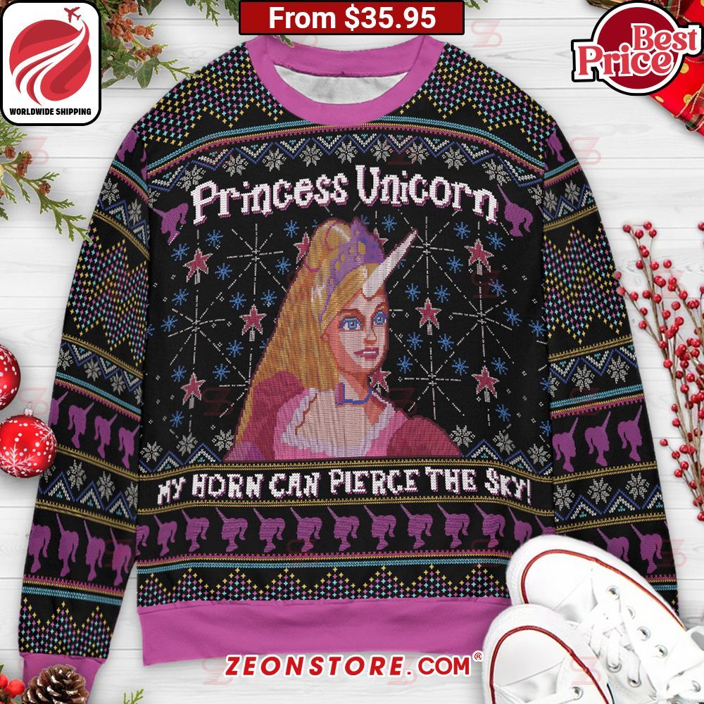 Princess Unicorn My Horn can Pierce The Sky The Office Ugly Christmas Sweater
