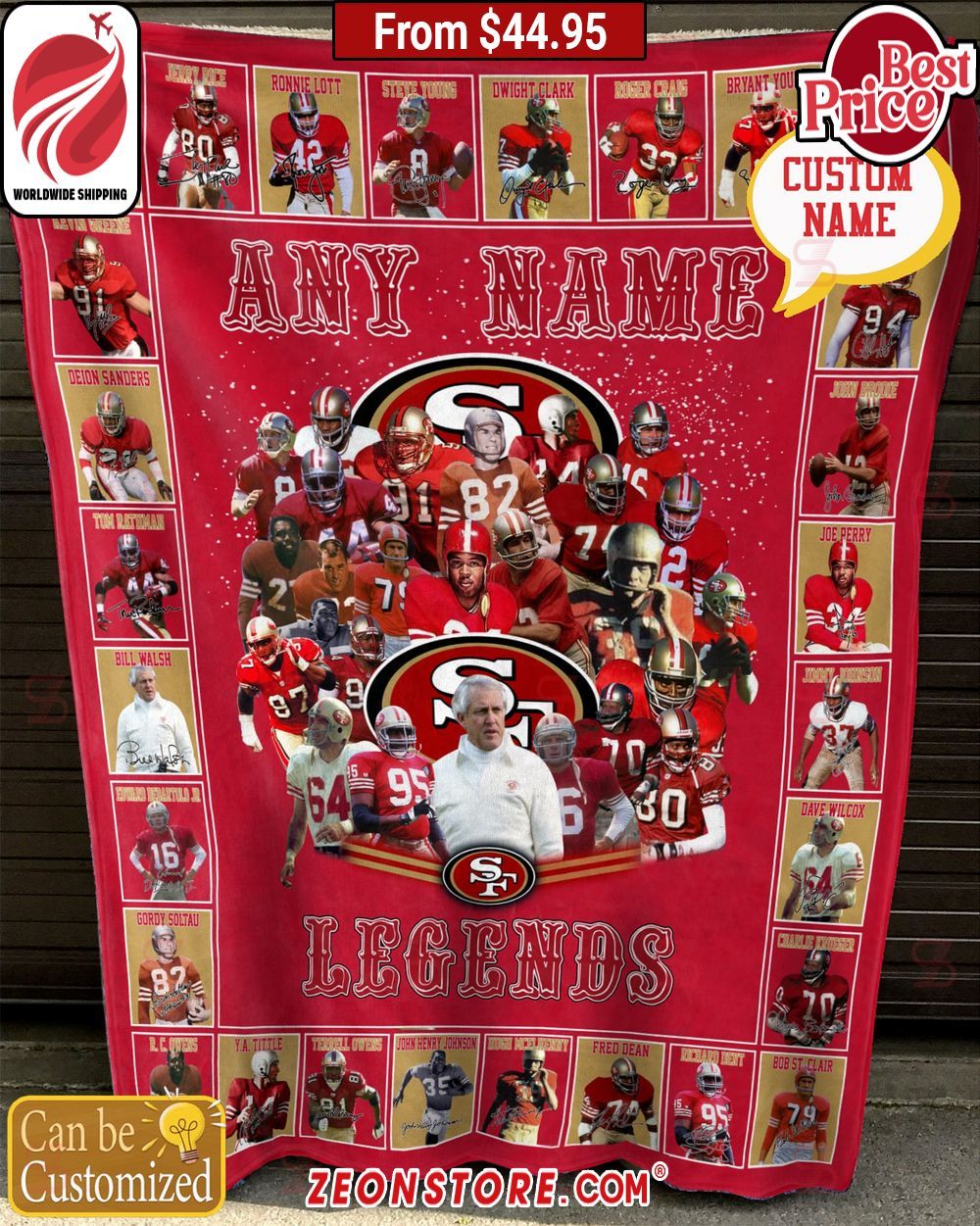 San Francisco 49ers Legends Custom Blanket