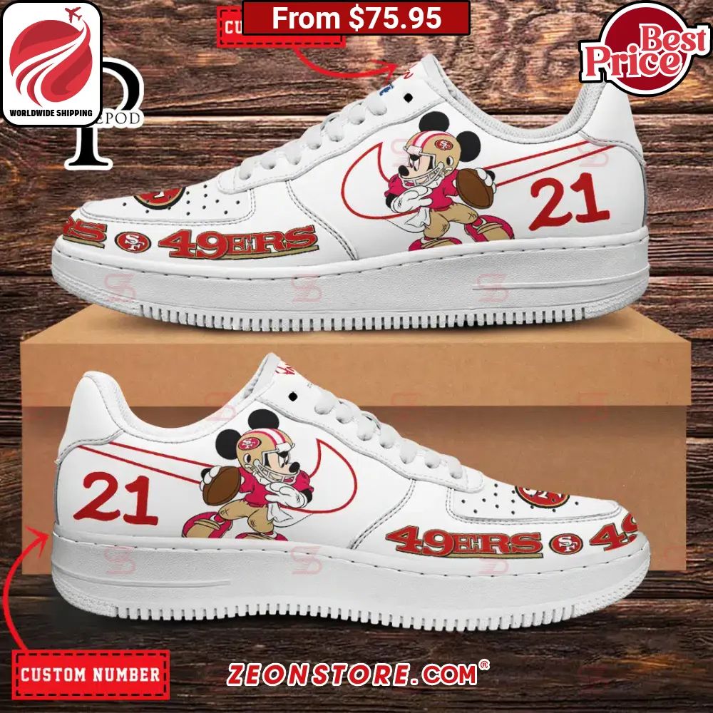 San Francisco 49ers NFL Mickey Mouse Custom Nike Air Force 1 Sneaker