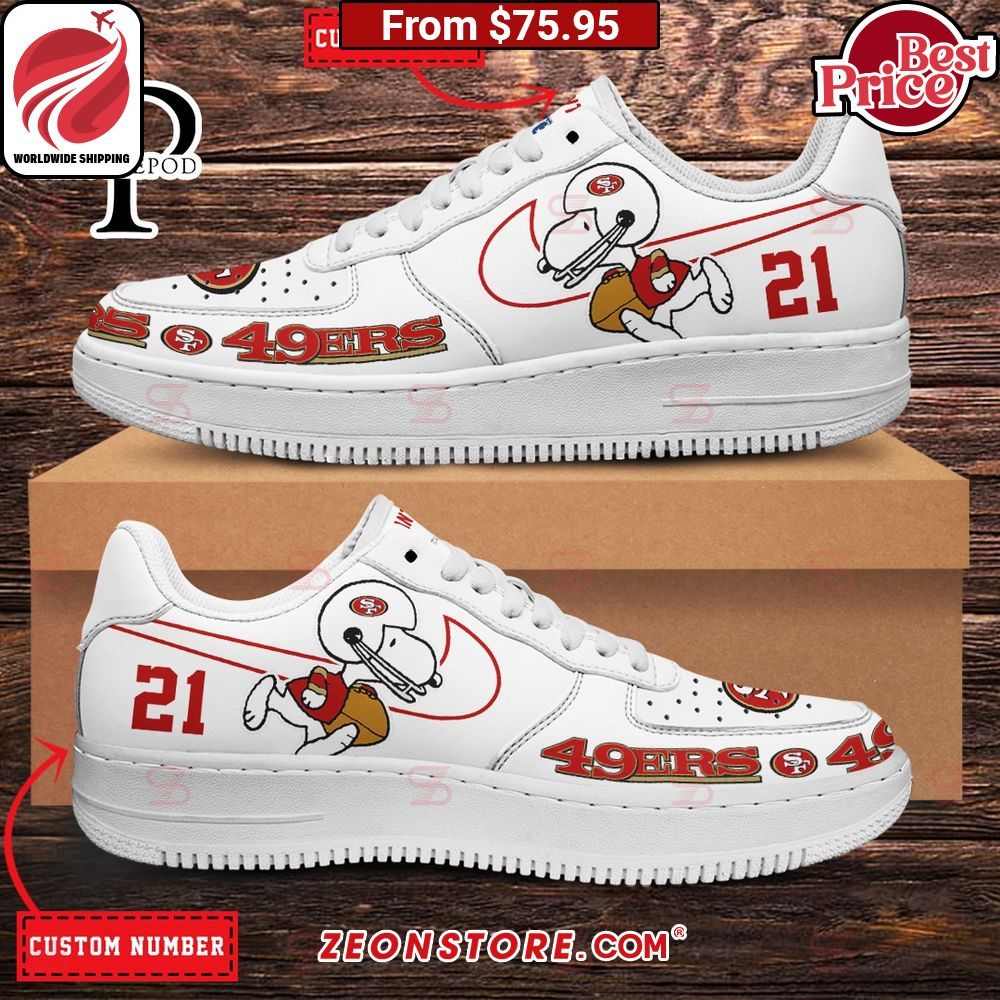 San Francisco 49ers NFL Snoopy Custom Nike Air Force 1 Sneaker