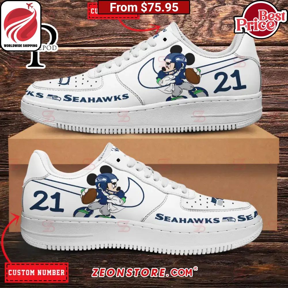 Seattle Seahawks NFL Mickey Mouse Custom Nike Air Force 1 Sneaker
