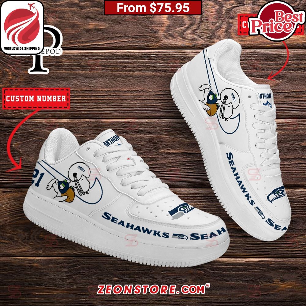 Seattle Seahawks NFL Snoopy Custom Nike Air Force 1 Sneaker
