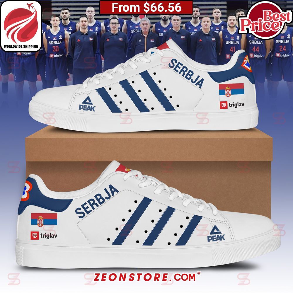 Serbia Basketball World Cup Stan Smith Low Top Shoes