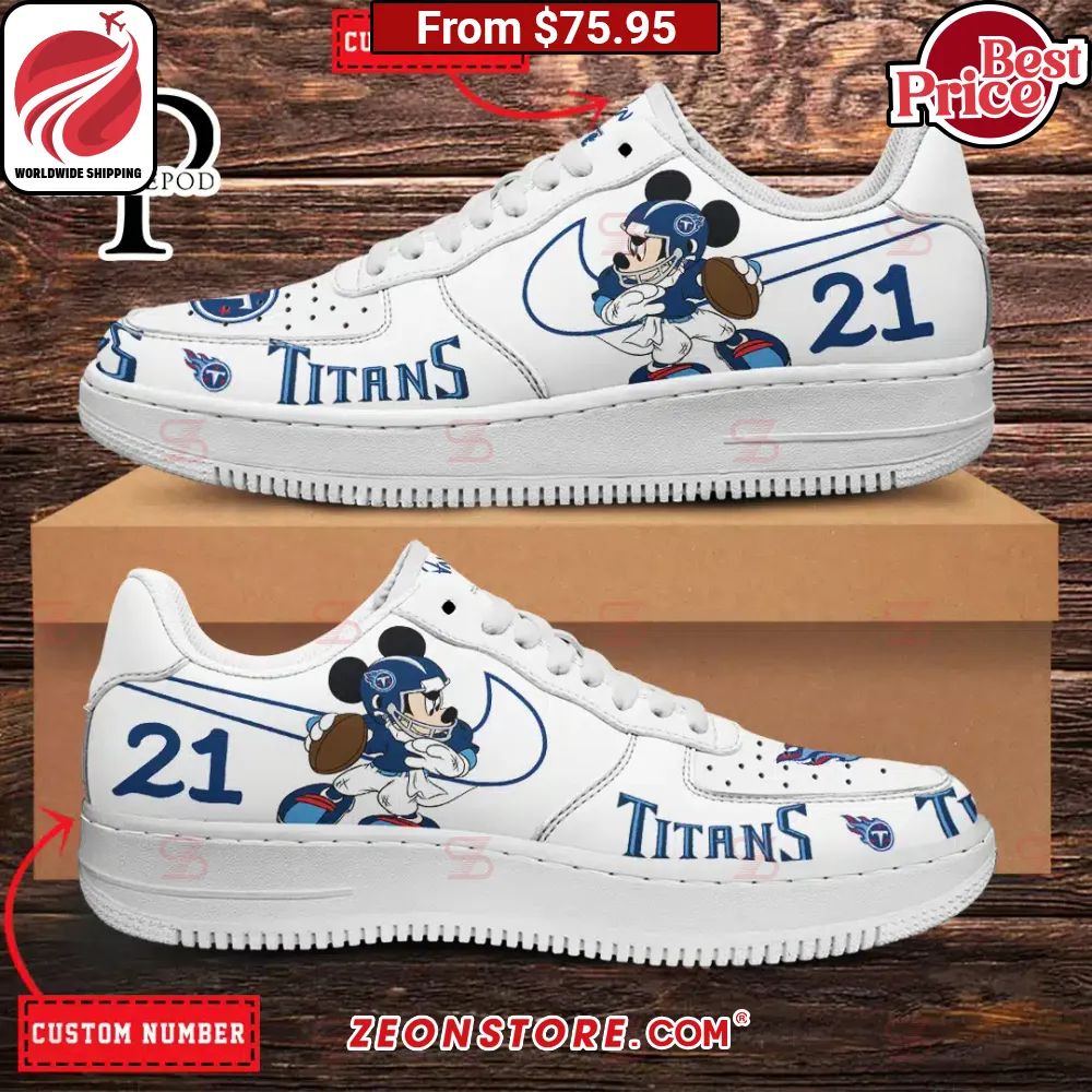 Tennessee Titans NFL Mickey Mouse Custom Nike Air Force 1 Sneaker