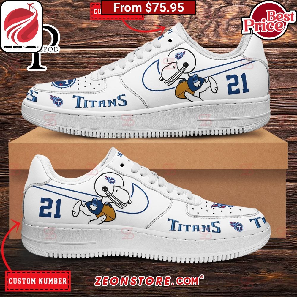 Tennessee Titans NFL Snoopy Custom Nike Air Force 1 Sneaker
