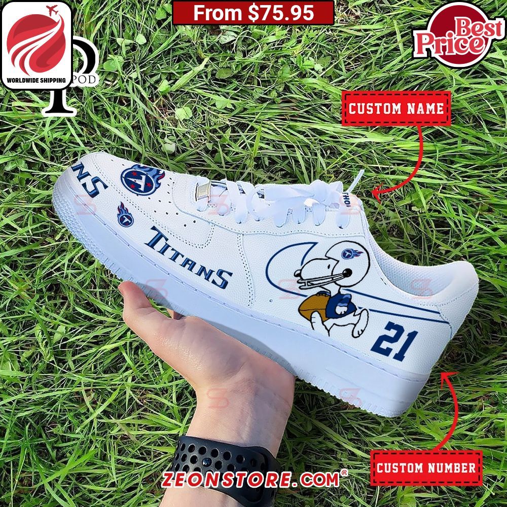 Tennessee Titans NFL Snoopy Custom Nike Air Force 1 Sneaker