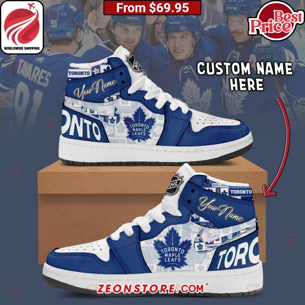 Toronto Maple Leafs NHL Custom Nike Air Jordan High Top Shoes