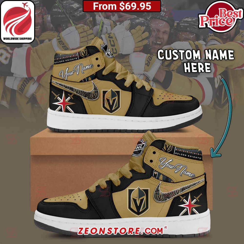 Vegas Golden Knights NHL Custom Nike Air Jordan High Top Shoes