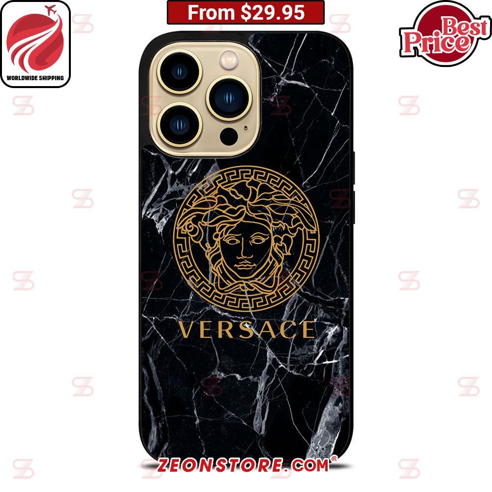 Versace Black Marble Phone Case