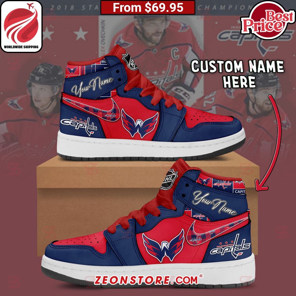 Washington Capitals NHL Custom Nike Air Jordan High Top Shoes