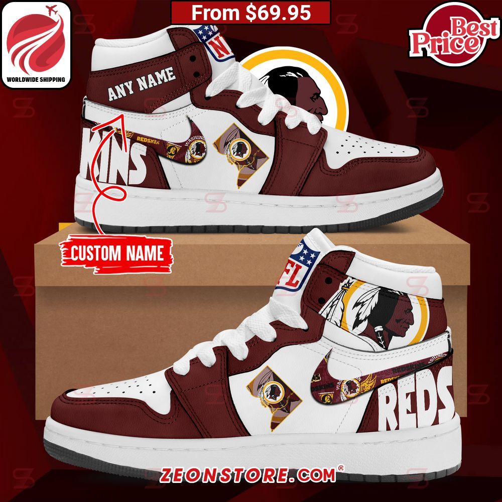 Washington Redskins Personalized Air Jordan High Top Shoes