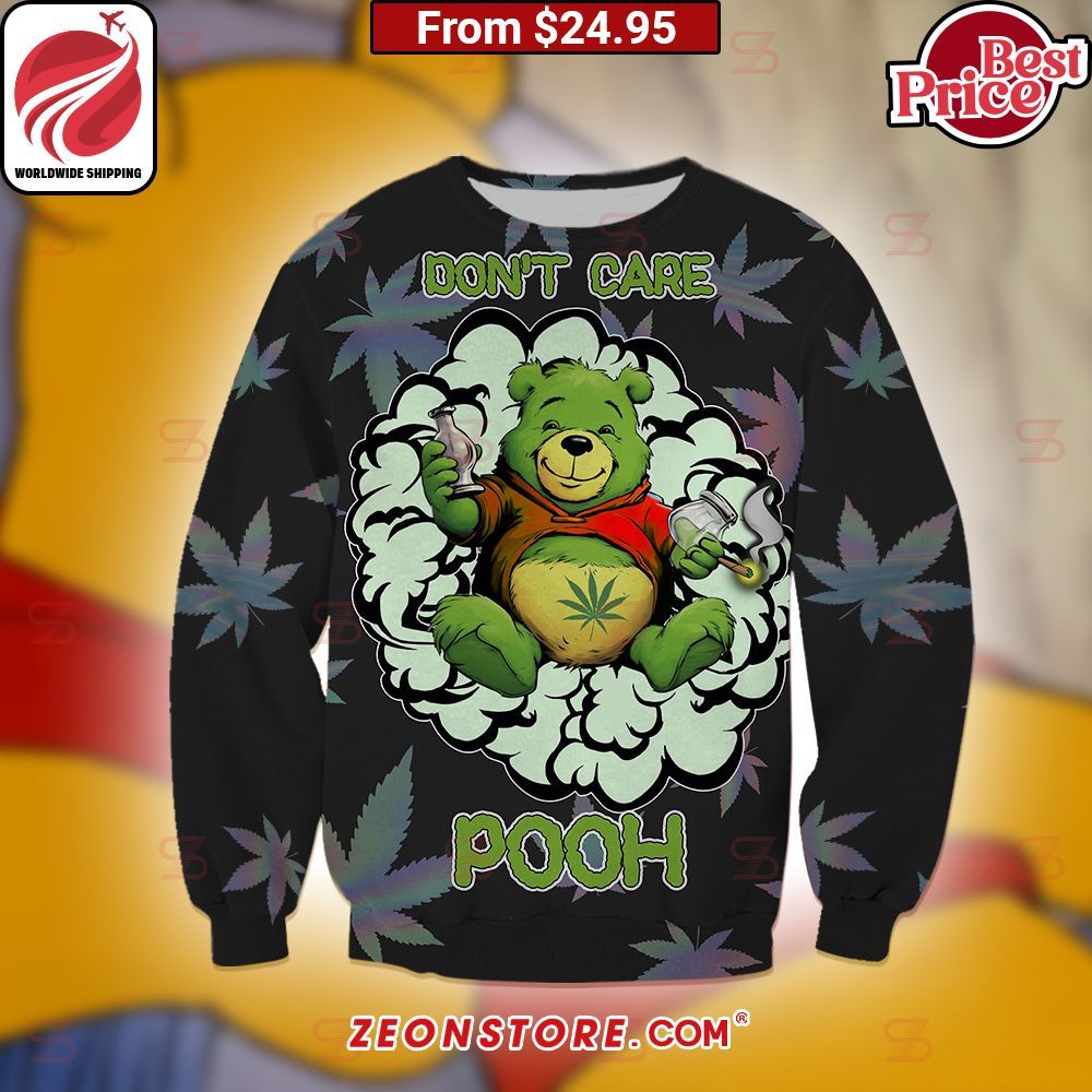 Winnie-the-Pooh Don't Care Pooh Weed Shirt Hoodie