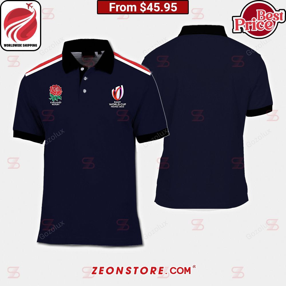 World Cup France 2023 England Rugby Premium Polo Shirt