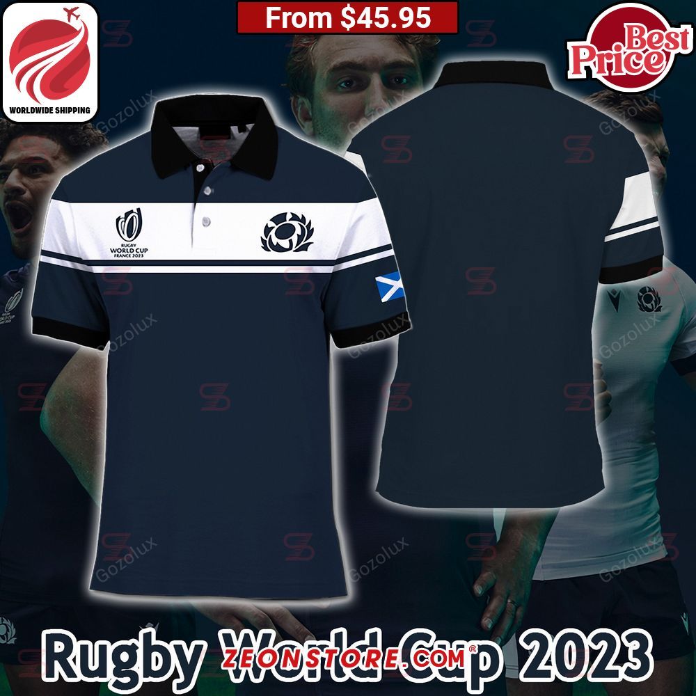 World Cup France 2023 Scotland Rugby Premium Polo Shirt