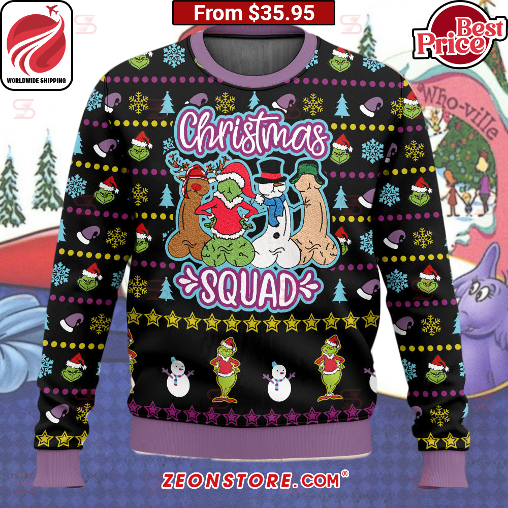 Funny Grinch Christmas Squad Sweater