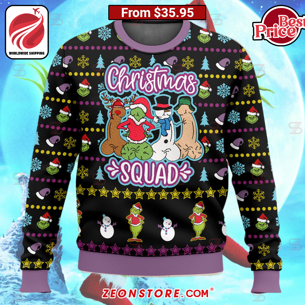 Funny Grinch Christmas Squad Sweater