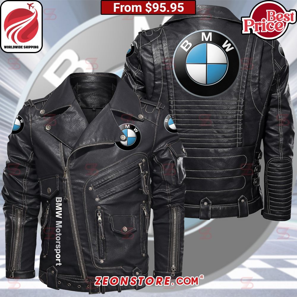BMW Belt Solid Zip Locomotive Leather Jacket