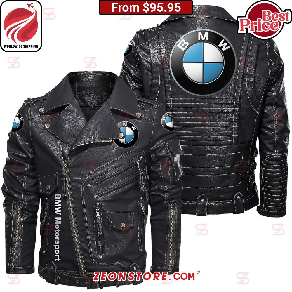 BMW Belt Solid Zip Locomotive Leather Jacket