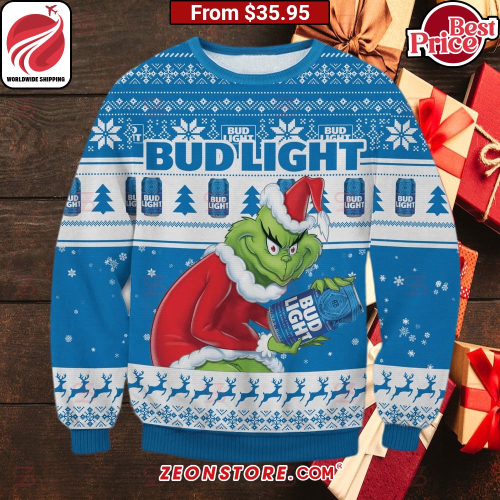 Bud Light Grinch Christmas Sweater