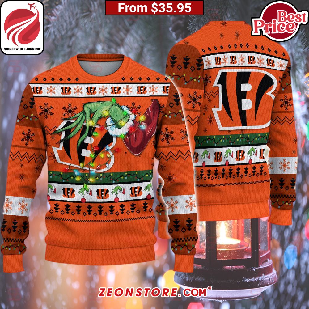 Cincinnati Bengals Grinch Christmas Sweater