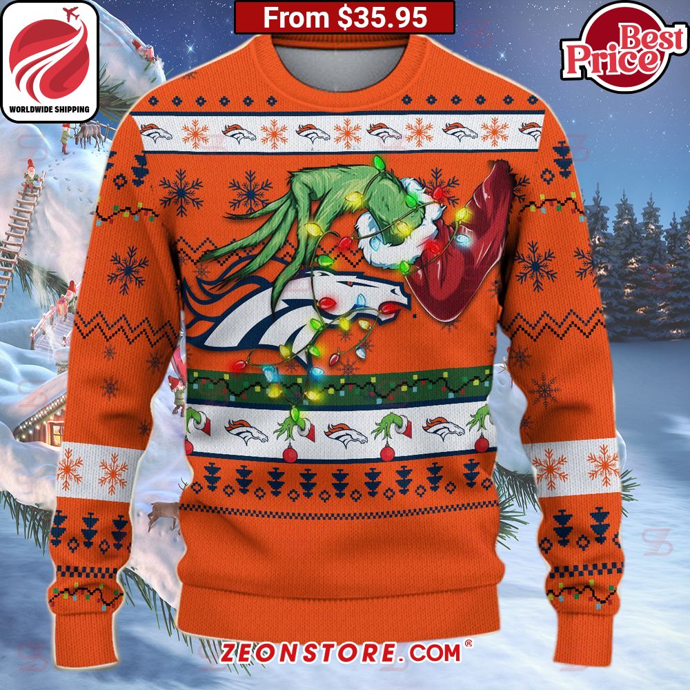 Denver Broncos Grinch Christmas Sweater