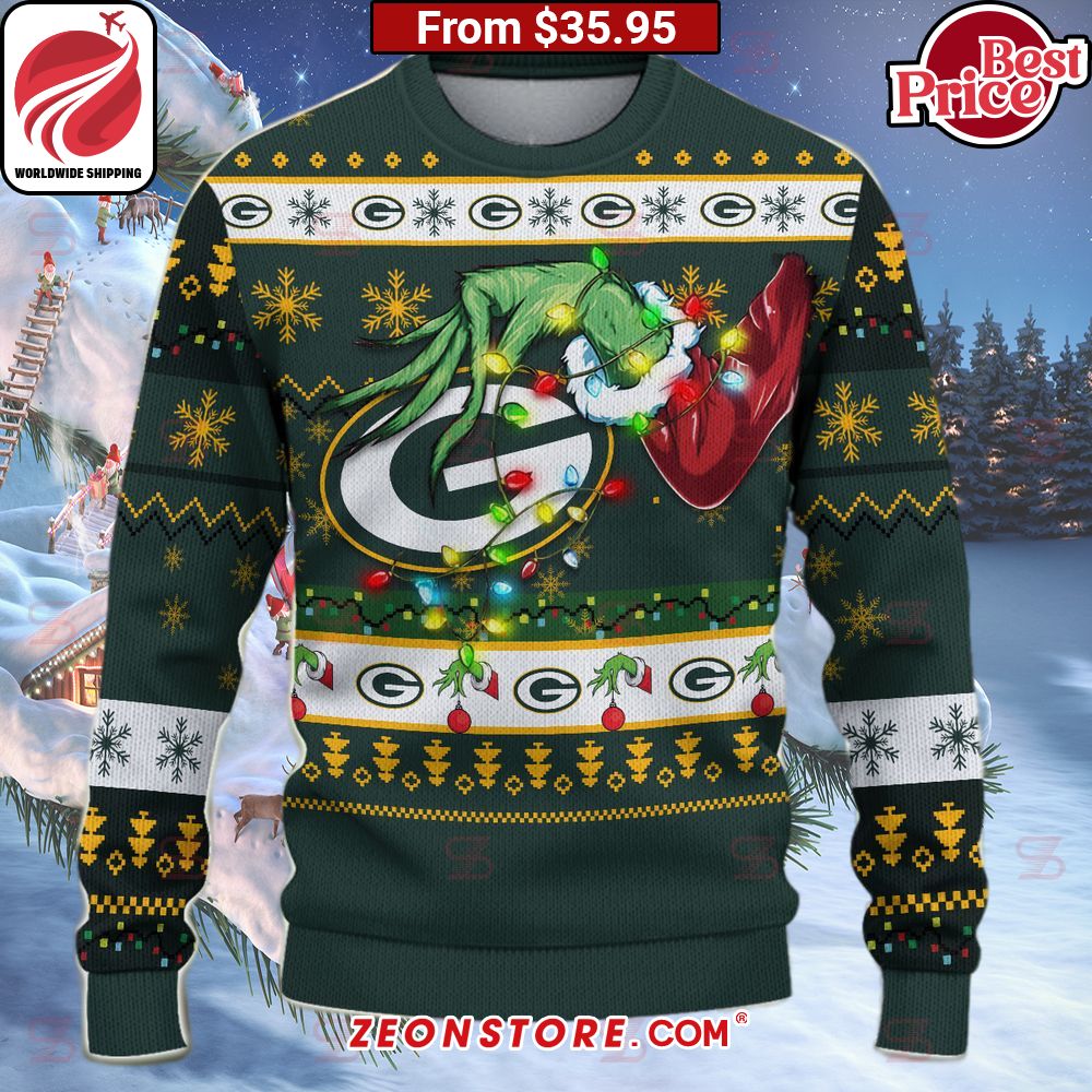 Green Bay Packers Grinch Christmas Sweater