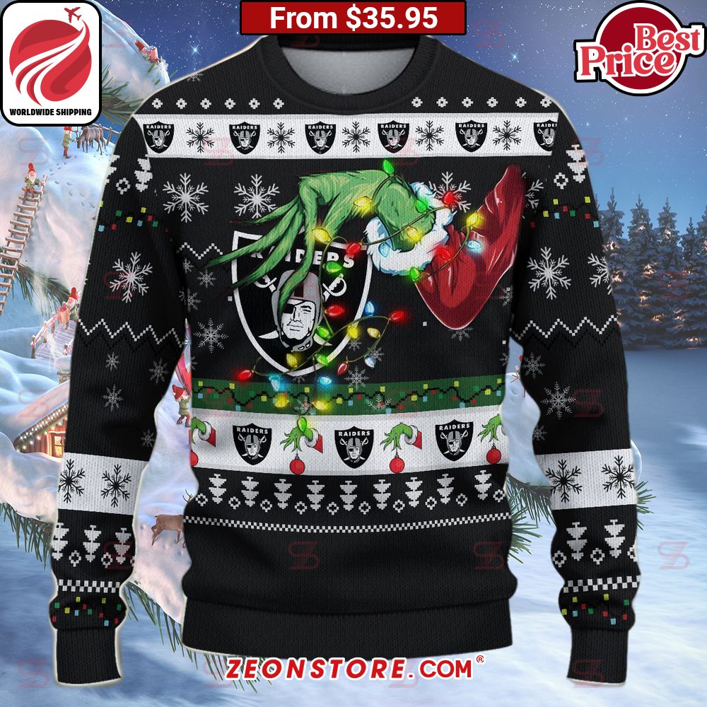 Las Vegas Raiders Grinch Christmas Sweater