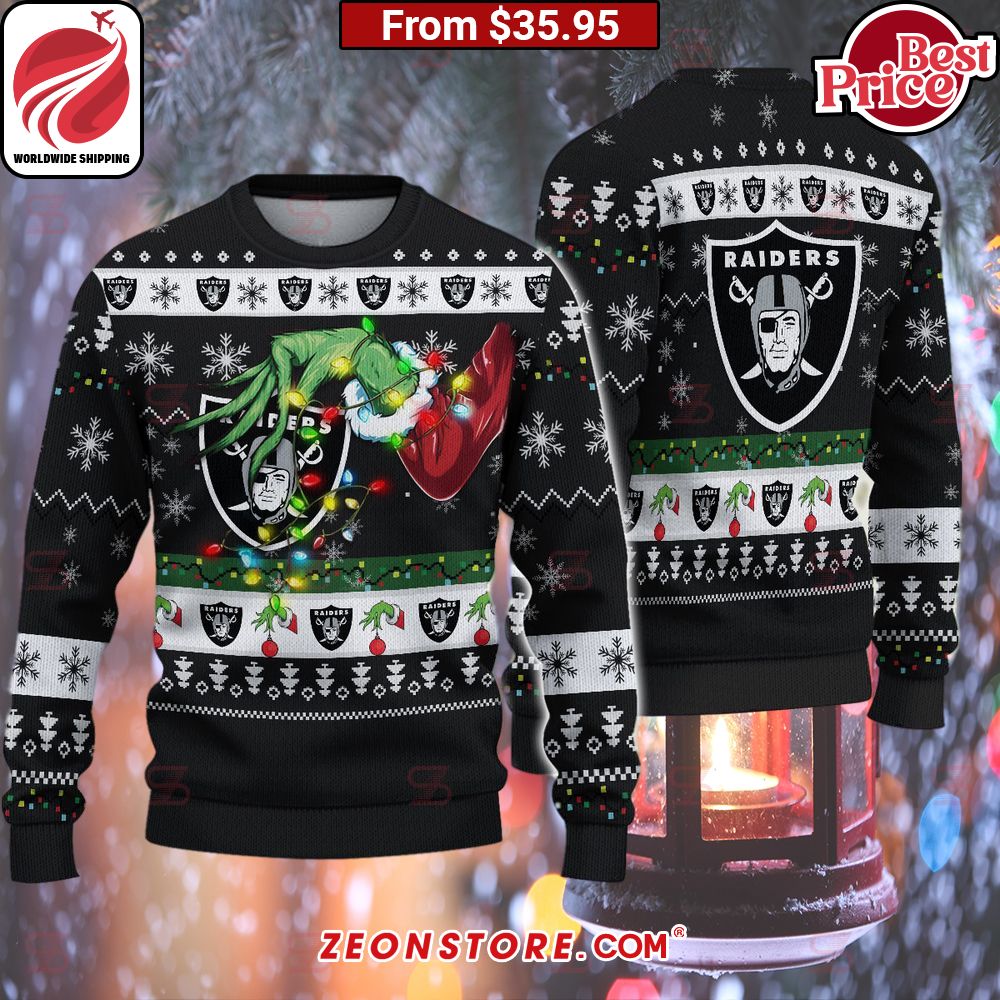 Las Vegas Raiders Grinch Christmas Sweater