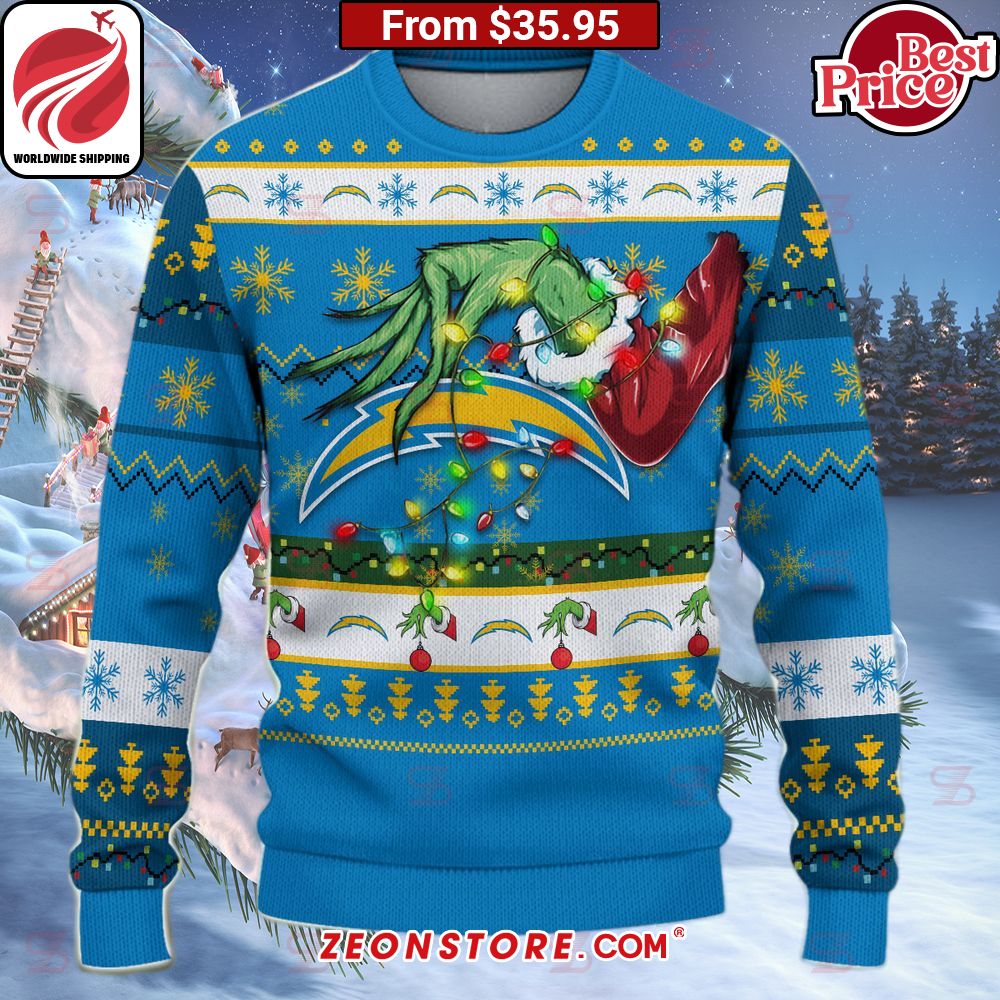 Los Angeles Chargers Grinch Christmas Sweater