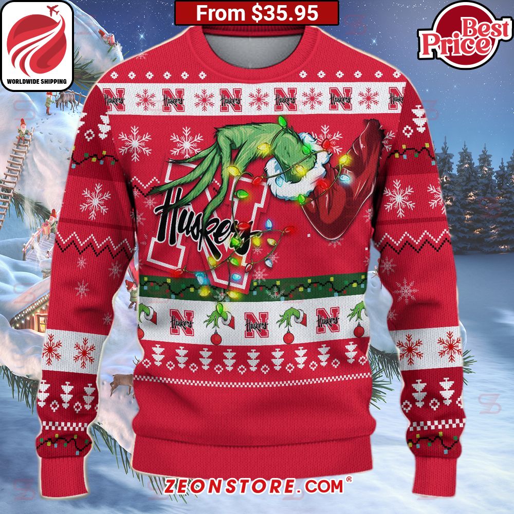 Nebraska Cornhuskers Grinch Christmas Sweater