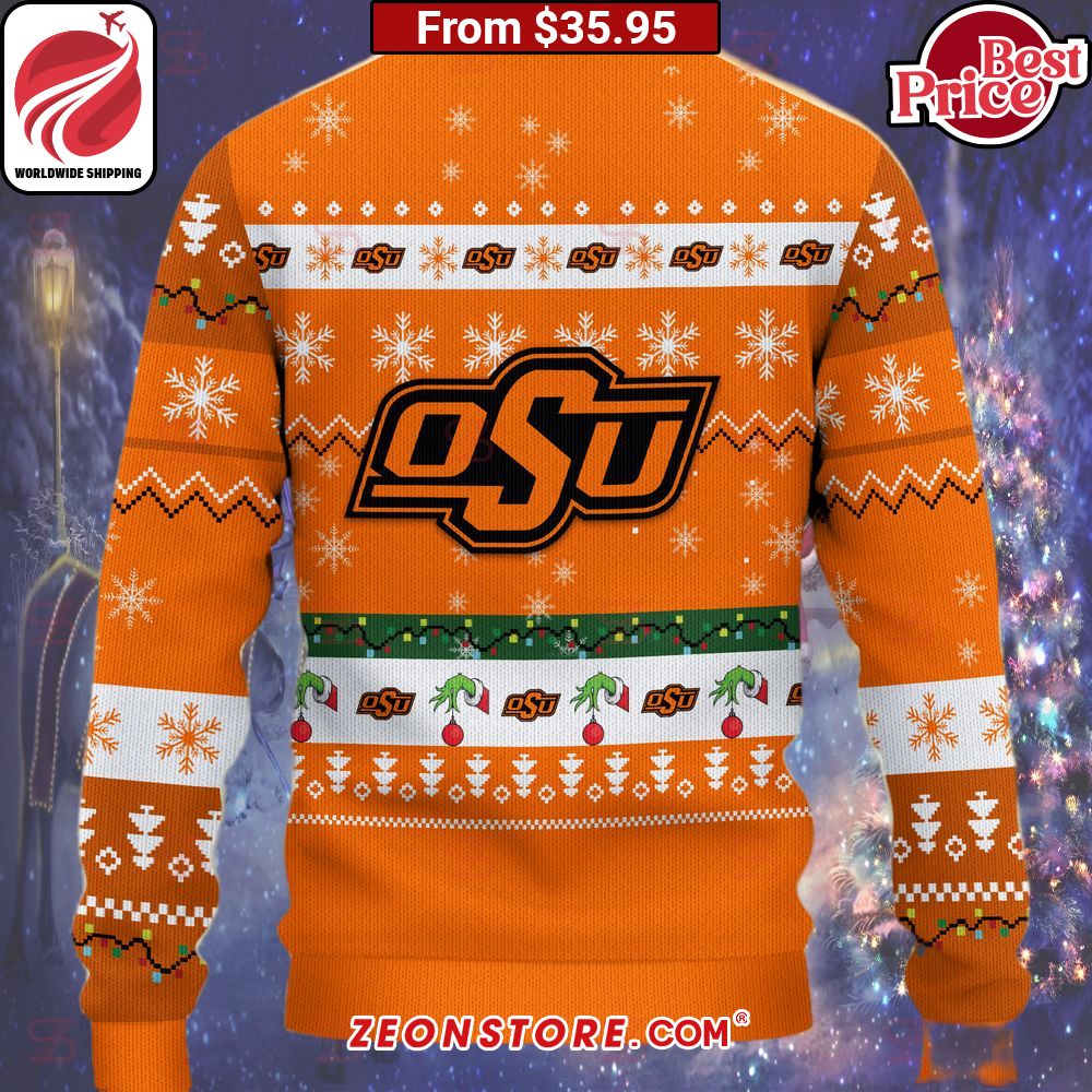 Oklahoma State Cowboys Grinch Christmas Sweater