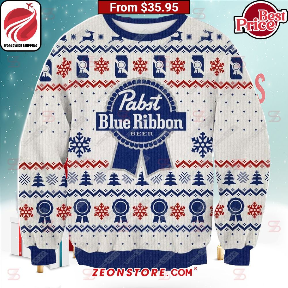 Pabst Blue Ribbon Christmas Sweater