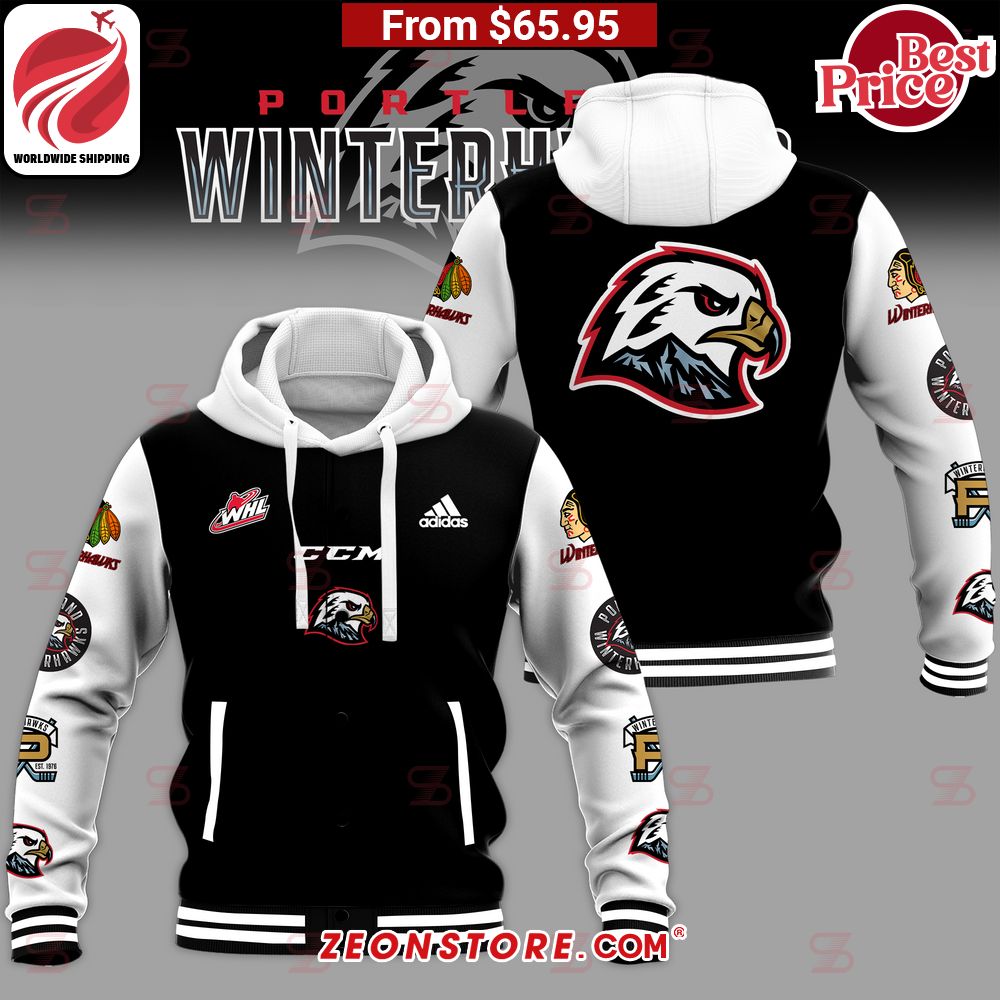Portland Winterhawks Hoodie Baseball Jacket