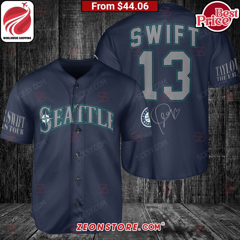 Seattle Mariners Taylor Swift The Eras Tour Baseball Jersey