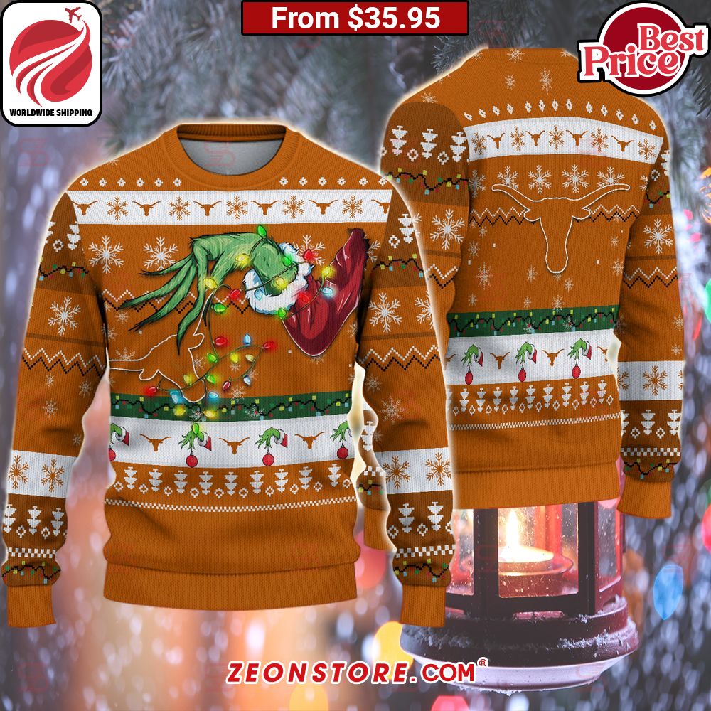 Texas Longhorns Grinch Christmas Sweater