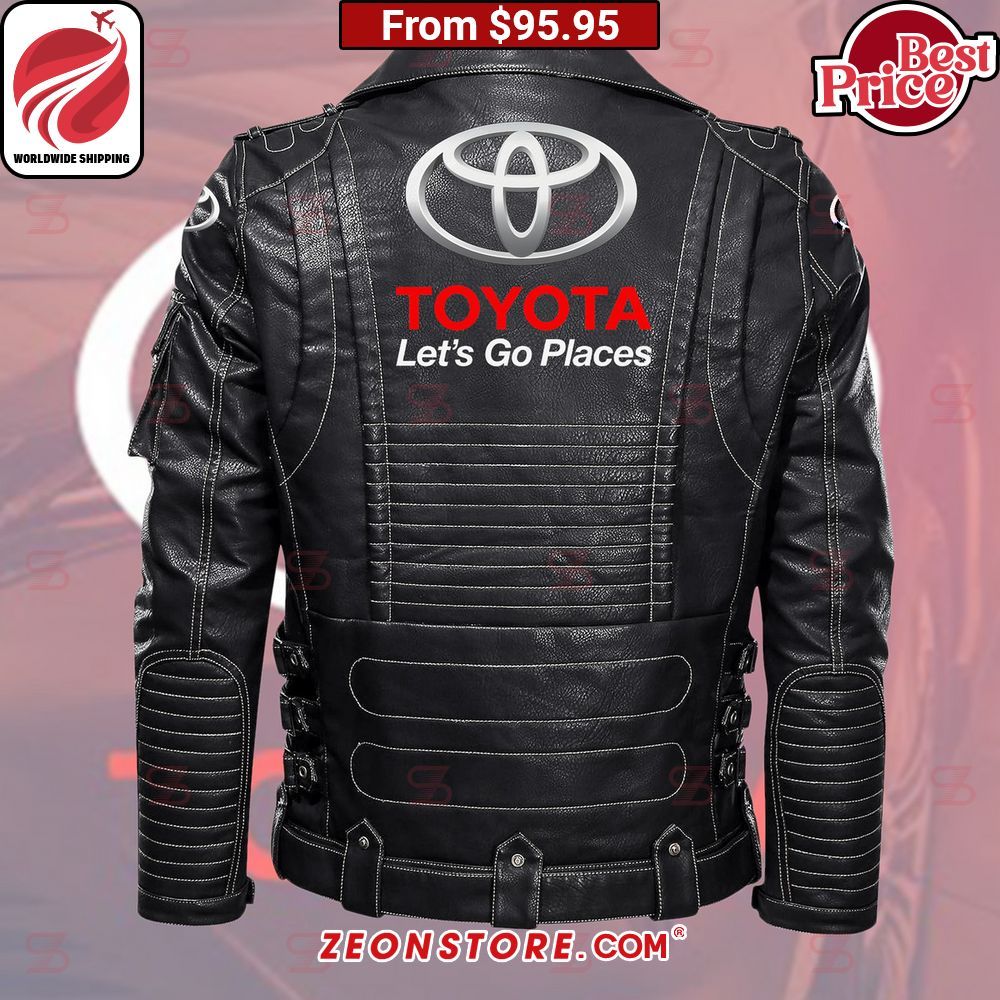Toyota Let's Go Places Belt Solid Zip Locomotive Leather Jacket