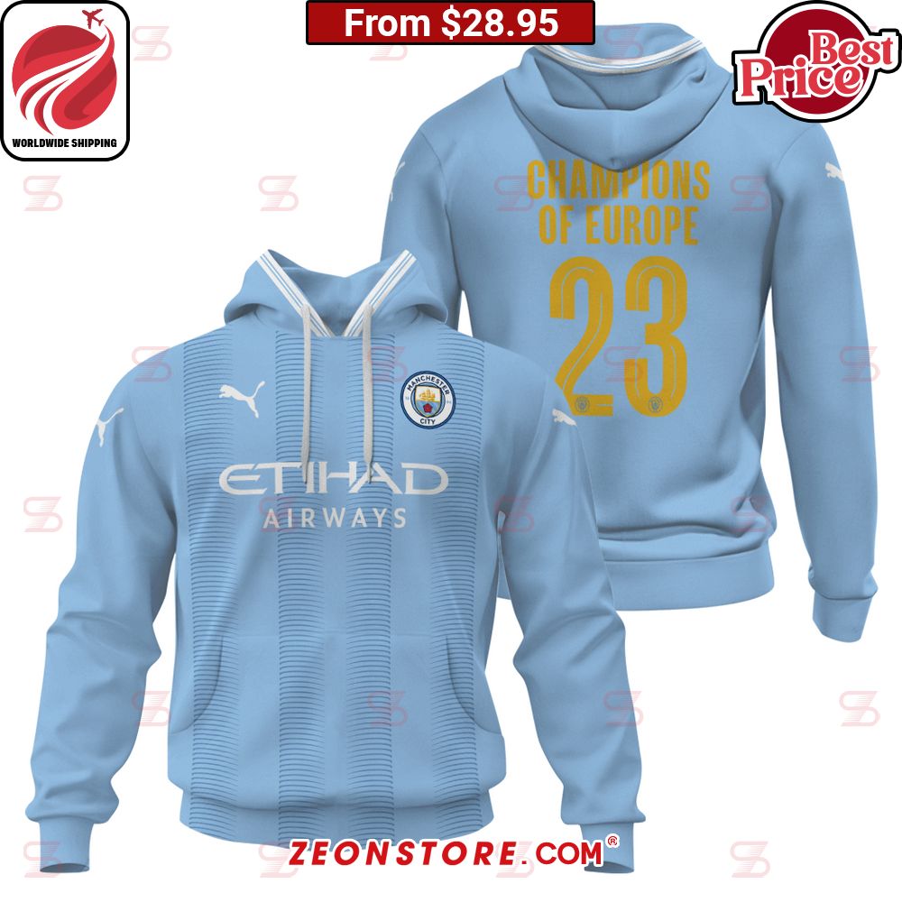 Manchester City Champions of Europe Shirt Cool look bro