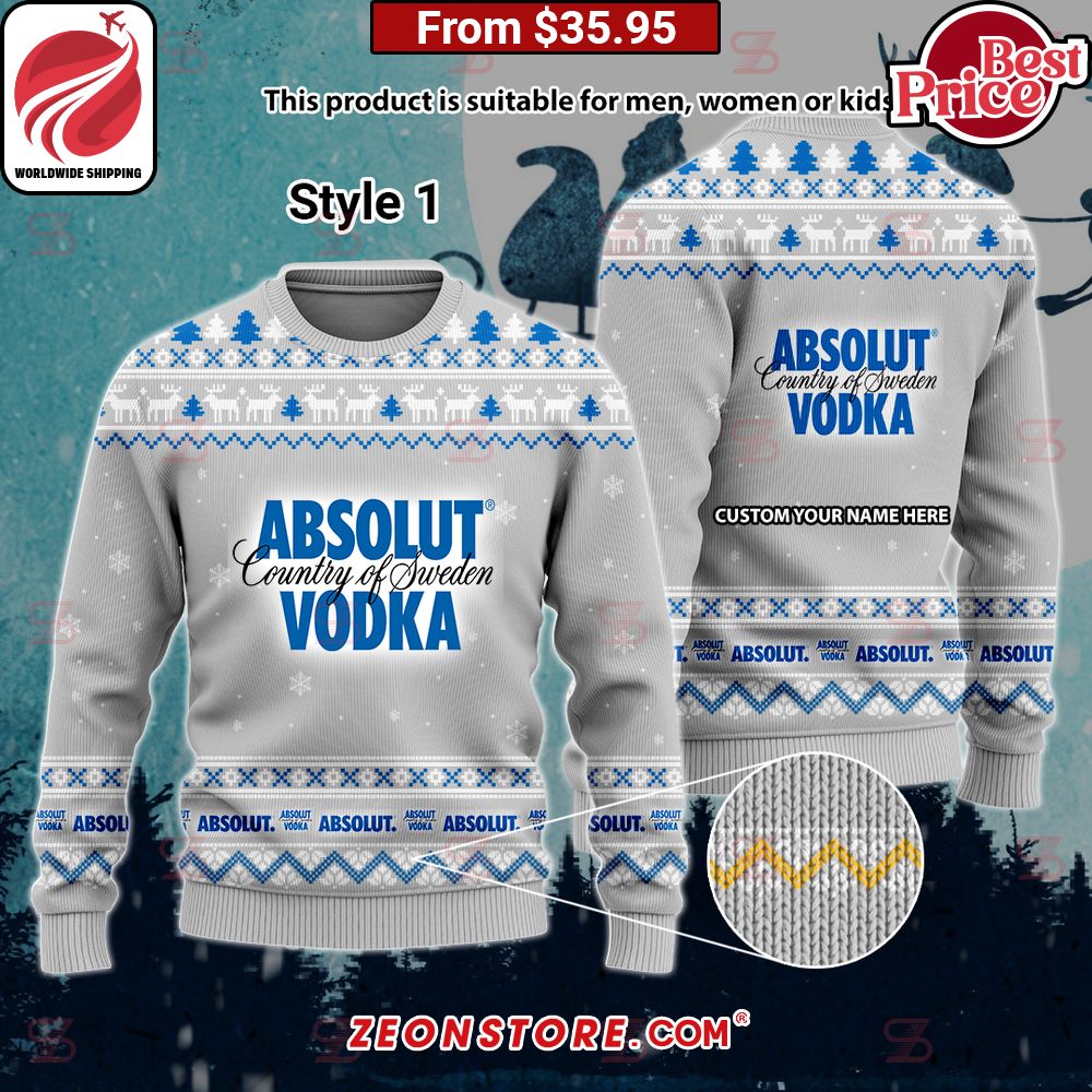 Absolut Vodka Custom Sweater Stunning