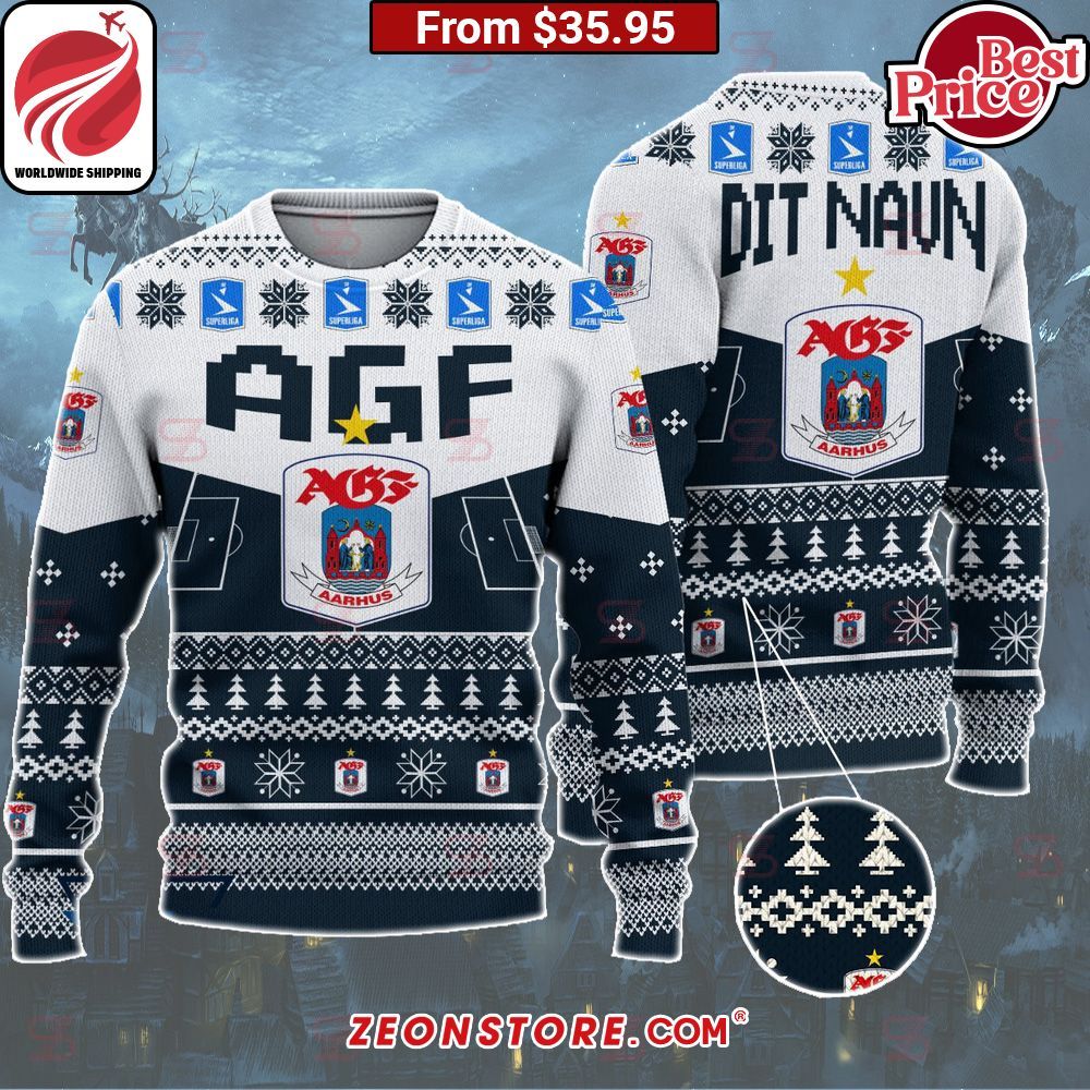 AGF Fodbold Custom Christmas Sweater Two little brothers rocking together