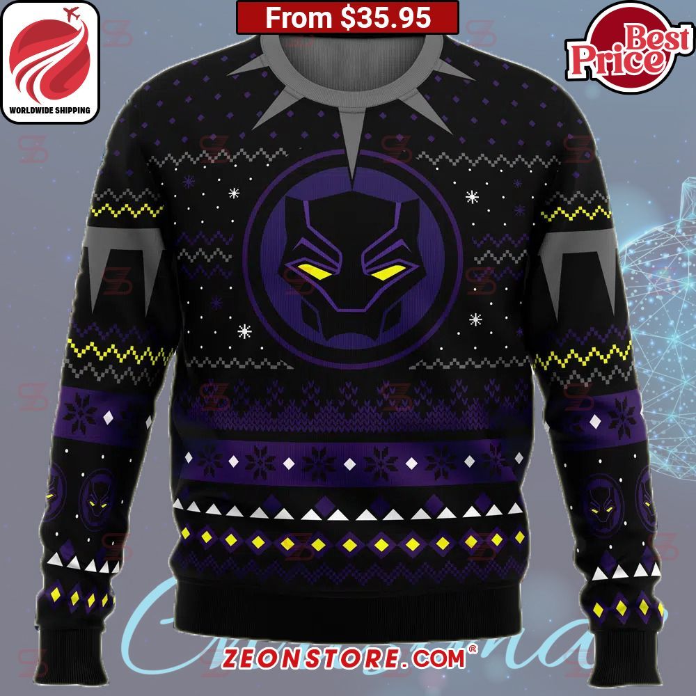 Black Panther Christmas Sweater Pic of the century