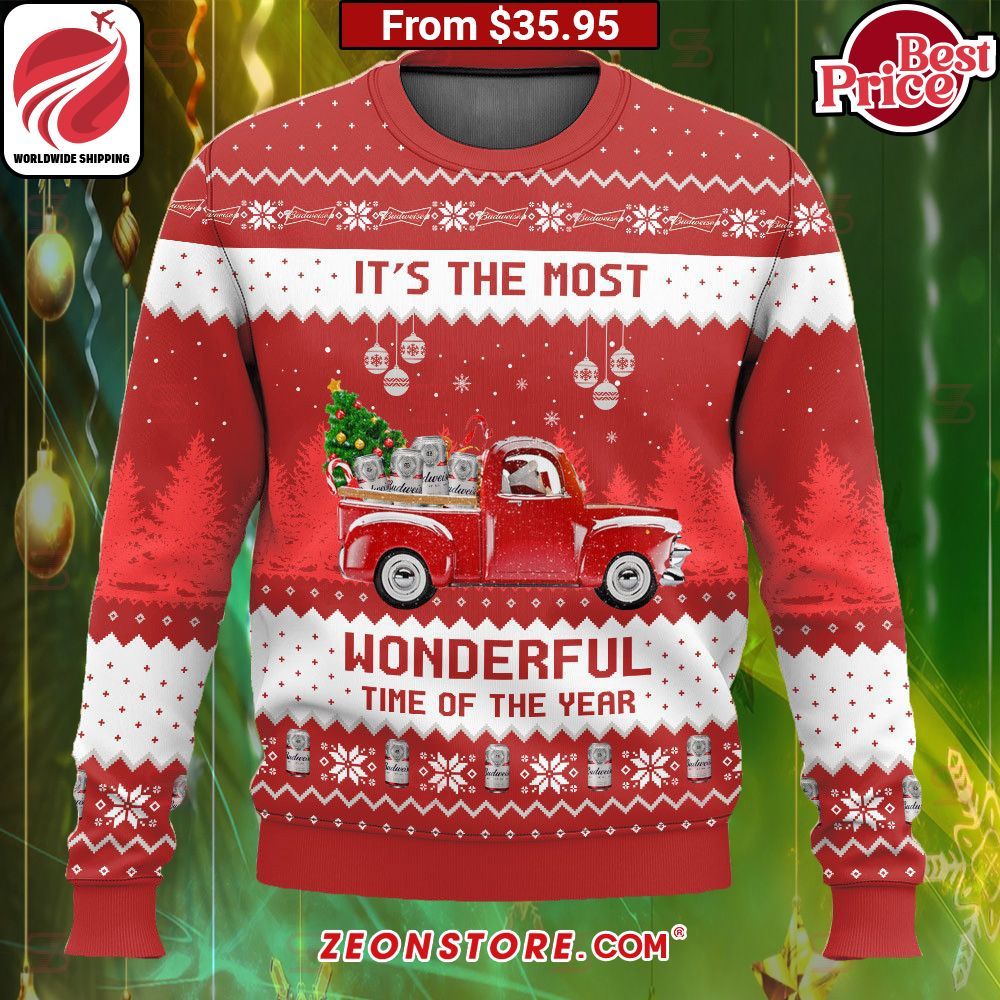 Budweiser It’s The Most Wonderful Time of the Year Sweater Rocking picture