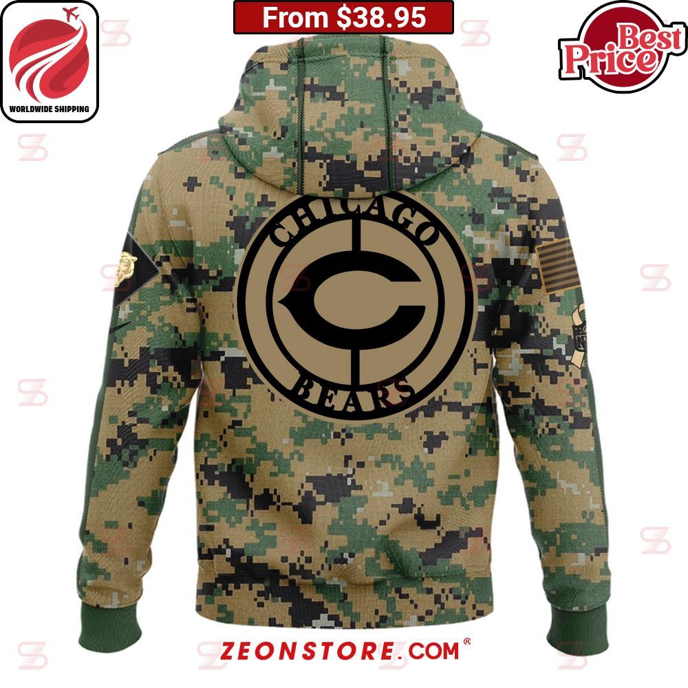 Chicago Bears Salute to Service 3D Hoodie