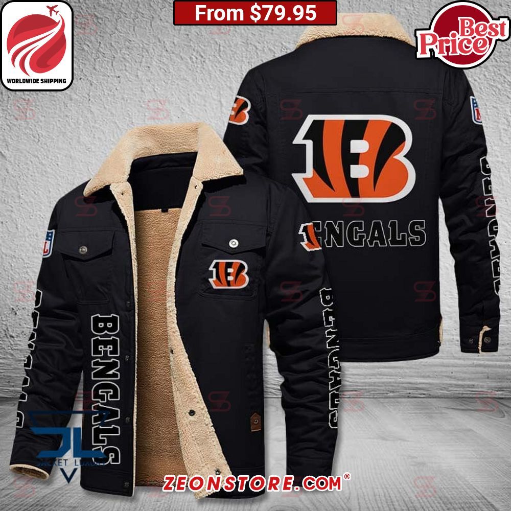 Cincinnati Bengals Fleece Leather Jacket Cool look bro