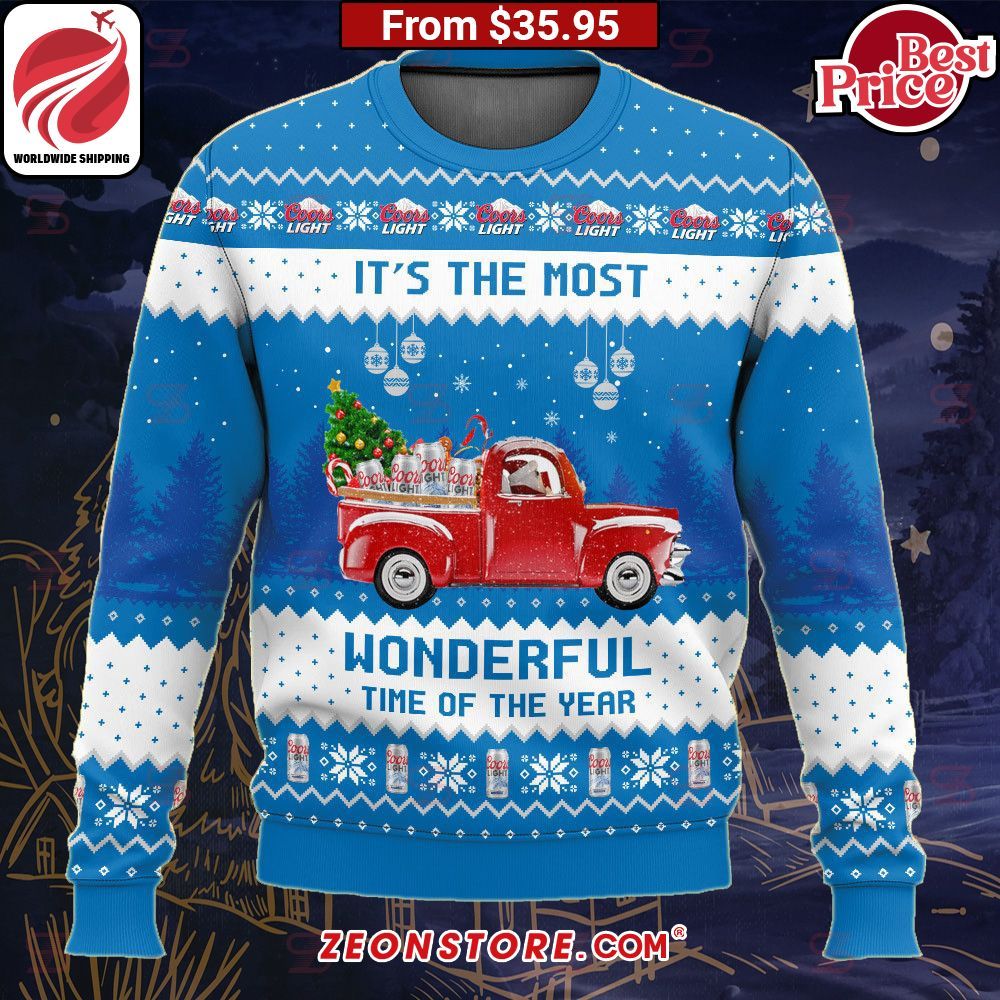 Coors Light It’s The Most Wonderful Time of the Year Sweater Super sober