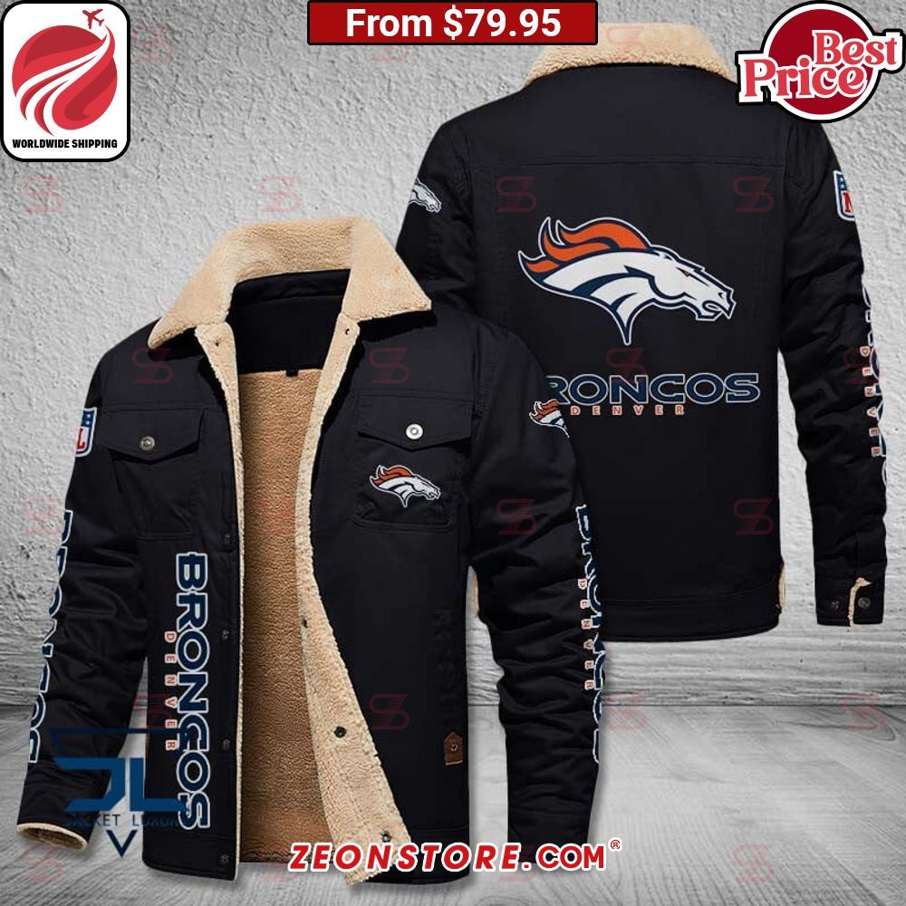 Denver Broncos Fleece Leather Jacket Best couple on earth